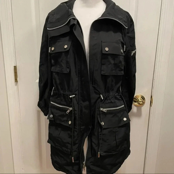 Caché Lightweight Pocket Zipper Windbreaker Rain Trench Coat XS - Picture 8 of 10